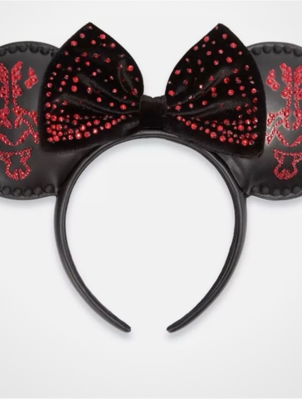 Disney/Star Wars Darth Maul Black Minnie Ears Headband with Red Gems-